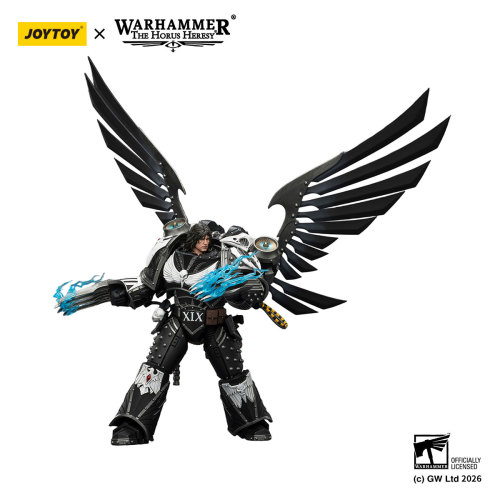 Raven Guard Corvus Corax,Primarch of the XIX Legion with artificer-crafted lightning talons,archaeotech pistols,and whip