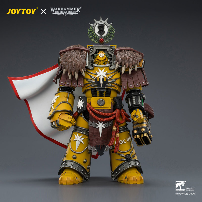 Imperial Fists Lord Castellan Evander Garrius, The Tyrant of Cthonia with the Subiugator and Incineratus