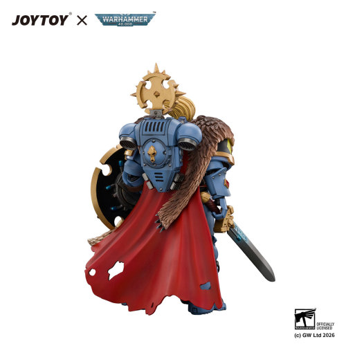 Space Wolves Wolf Guard Battle Leader with Master-crafted Power Weapon,Storm Shield,Thunder Hammer,Master-crafted Heavy Bolt Pistol,and Plasma Pistol