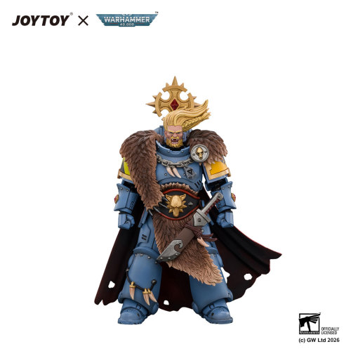 Space Wolves Wolf Guard Battle Leader with Master-crafted Power Weapon,Storm Shield,Thunder Hammer,Master-crafted Heavy Bolt Pistol,and Plasma Pistol