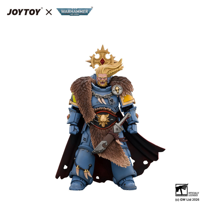 Space Wolves Wolf Guard Battle Leader with Master-crafted Power Weapon,Storm Shield,Thunder Hammer,Master-crafted Heavy Bolt Pistol,and Plasma Pistol