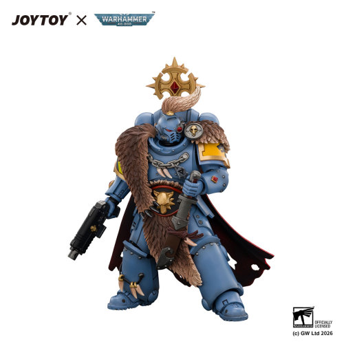 Space Wolves Wolf Guard Battle Leader with Master-crafted Power Weapon,Storm Shield,Thunder Hammer,Master-crafted Heavy Bolt Pistol,and Plasma Pistol